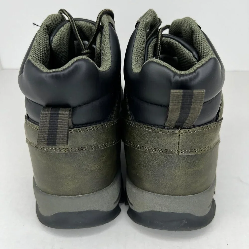 Rocawear Mens Madrid Green Lace Up Solid Faux Leather Size 13 Combat Ankle Boots